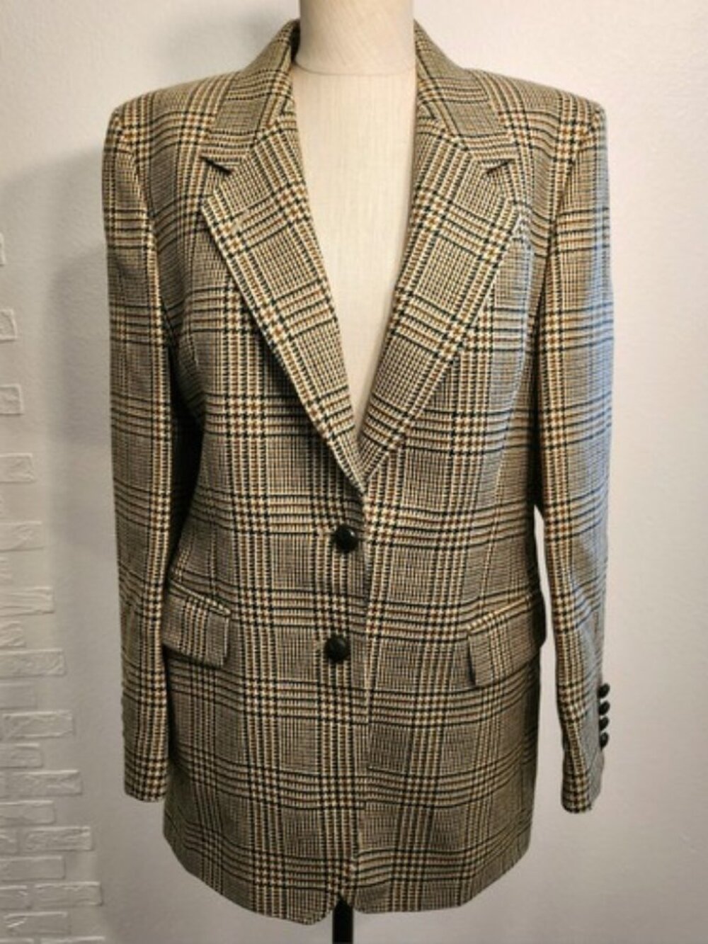 Vintage Burberry's Womens Worsted Wool Plaid Blaze
